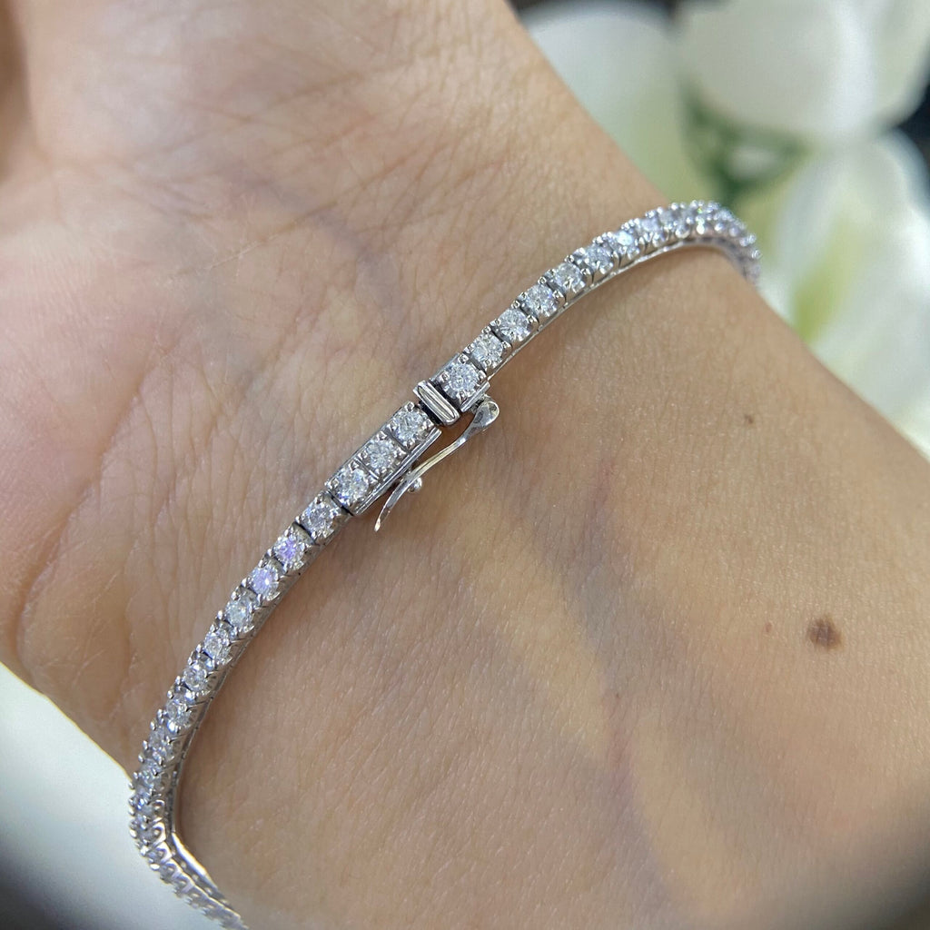 18K White Gold Ruby & Diamond Tennis Bracelet – 0.95CT Rubies / 1.30CT Diamonds | RDB004