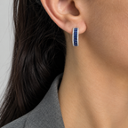 18K White Gold Earrings with 0.35ct Diamonds and 2.34ct Sapphires – SDER027 ISJJ