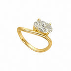 18K Yellow Gold East-West Oval Diamond Ring – 1.50CT  DR092 GZJJ