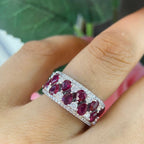 18K White Gold Pear Shape Ruby & Diamond Ring – 1.76CT Ruby / 0.72CT Diamonds | RDR015