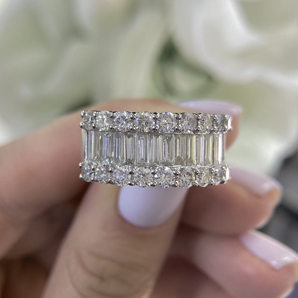 14K White Gold Diamond Ring – 3.58CT Total Diamonds | WB234