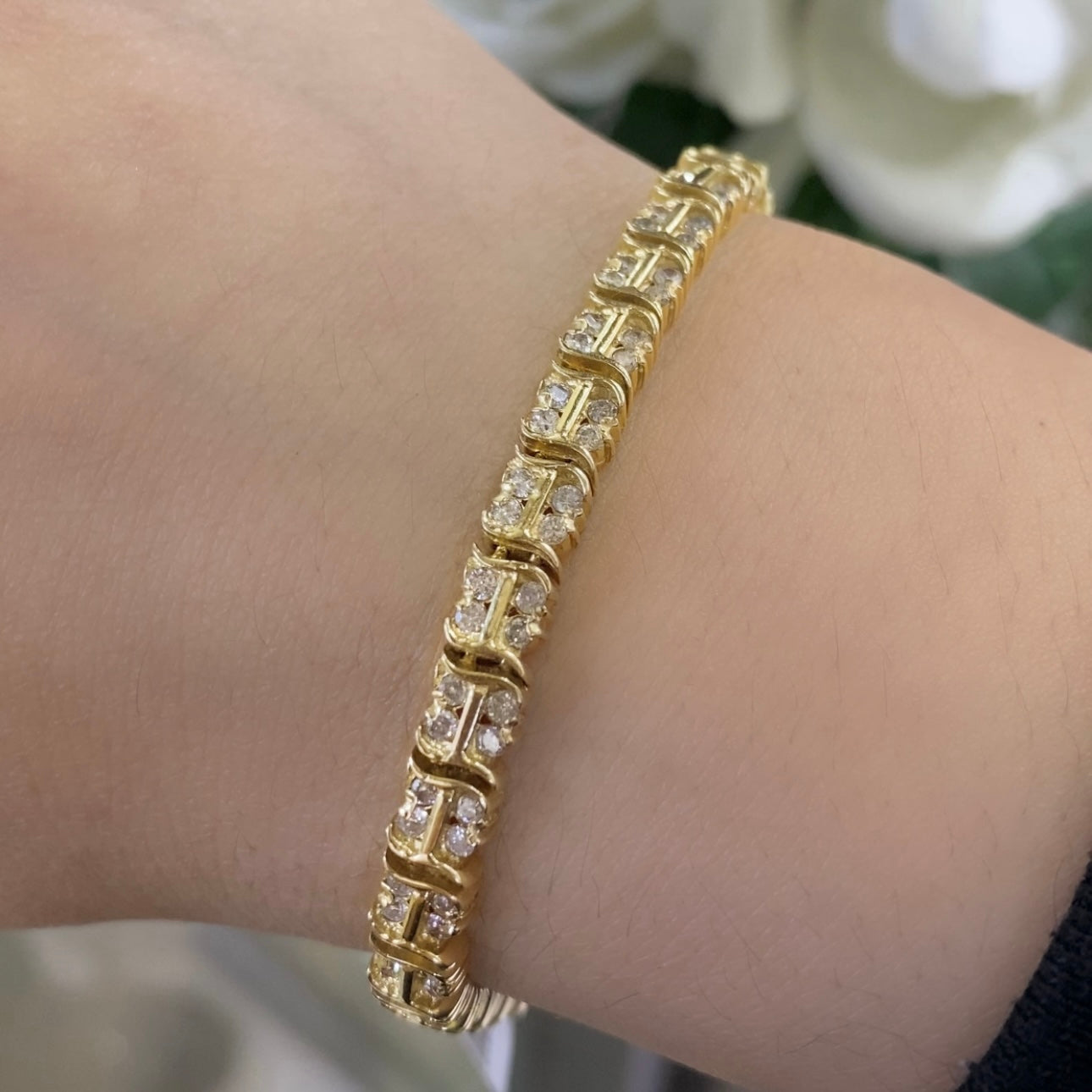 14K Yellow Gold Diamond Bracelet with 2.50CT Diamonds