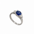 14K White Gold Ring with 1.37CT Sapphire & 0.42CT Diamond SDR120 ILJJ