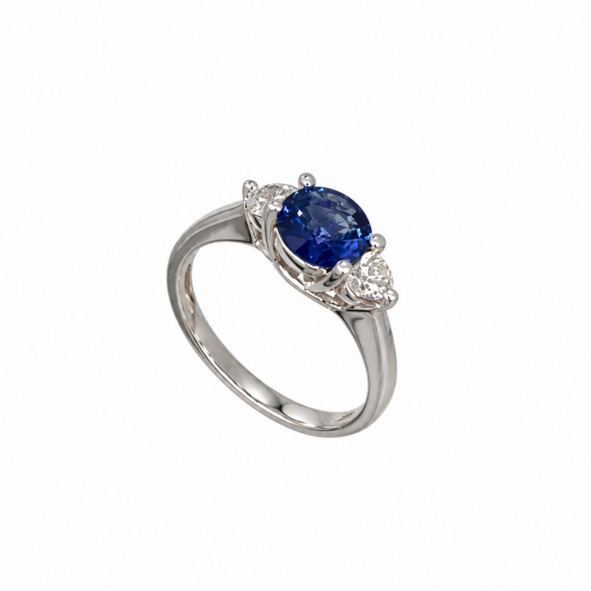 14K White Gold Ring with 1.37CT Sapphire & 0.42CT Diamond SDR120 ILJJ