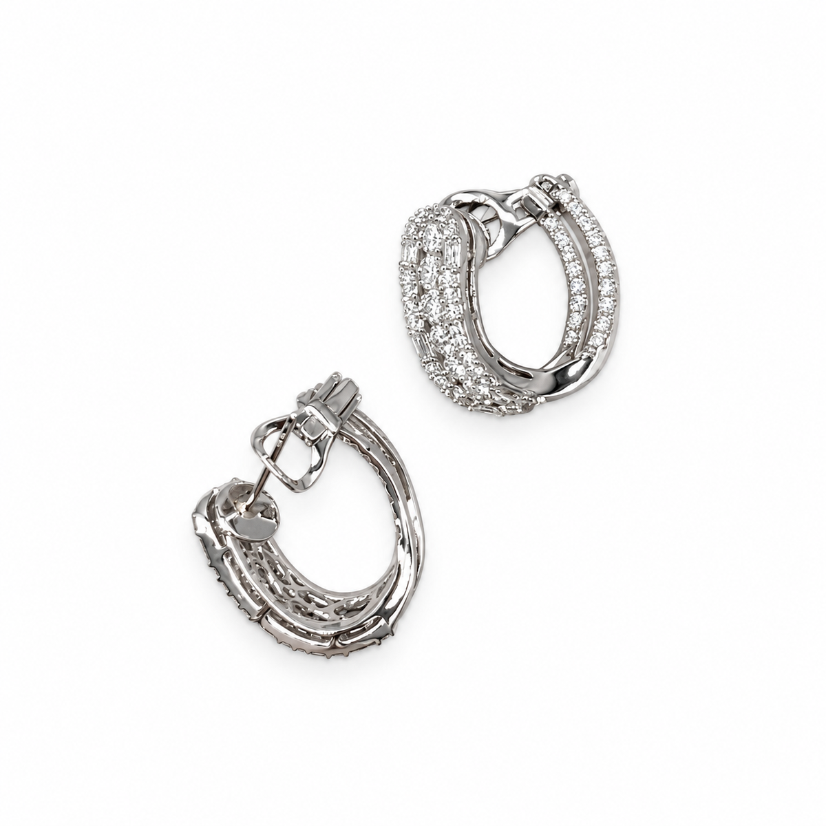 18K White Gold 2.23 CT Diamond Earrings  DIER093 ILJJ