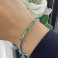 14K White Gold Emerald and Diamond Bracelet with 3.05CT Emeralds and 2.01CT Diamonds