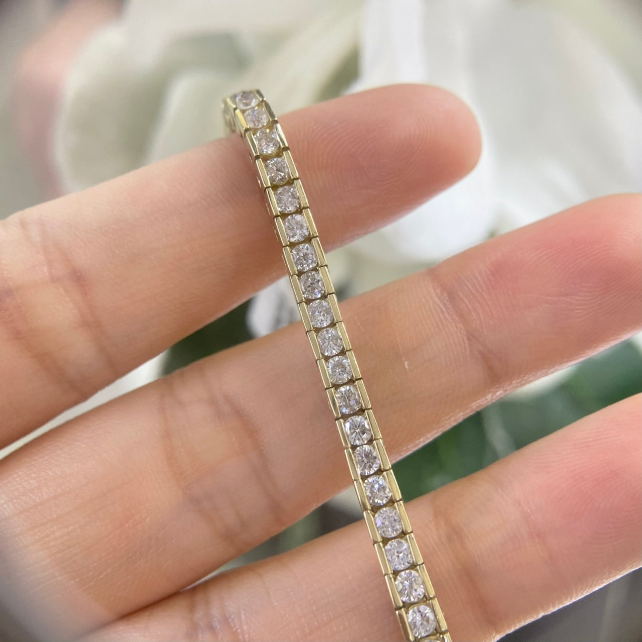14K Yellow Gold Diamond Bracelet with 4.50CT Round Cut Diamonds DB042 G,SJJ