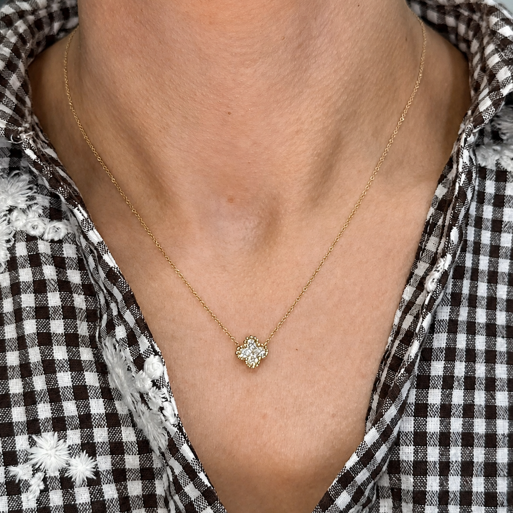 14K Yellow Gold Diamond Pendant Necklace – 0.55 CT Natural Diamonds PJNP5659A-004