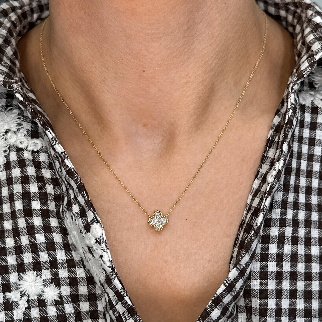 14K Yellow Gold Diamond Pendant Necklace – 0.55 CT Natural Diamonds PJNP5659A-004
