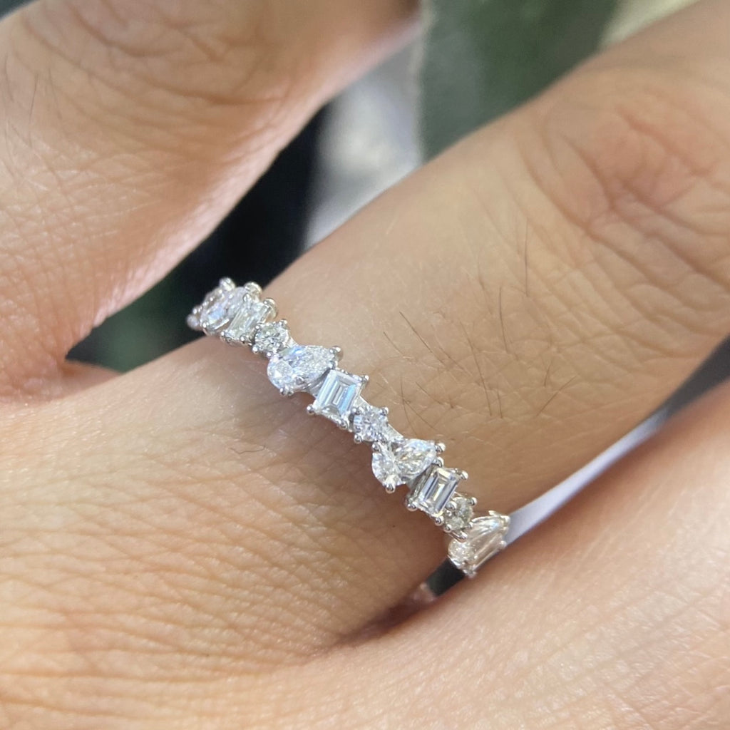 14K White Gold Diamond Half Eternity Ring – 0.56CT | PJR5546-00