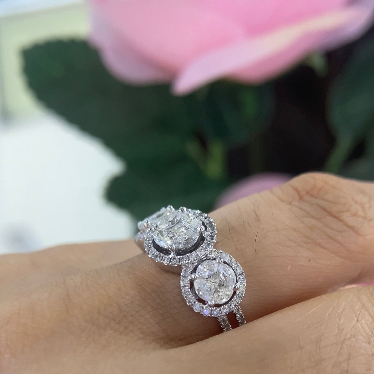 14K White Gold Diamond Ring – 1.42CT | DR058