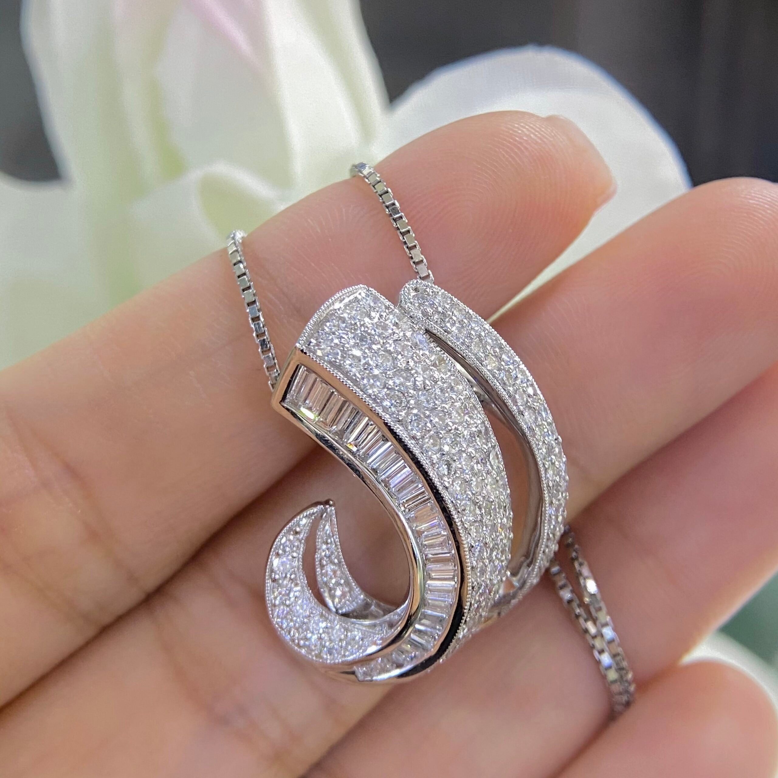 18K White Gold 2.15ct in Diamonds Pendant DB019 ITJJ