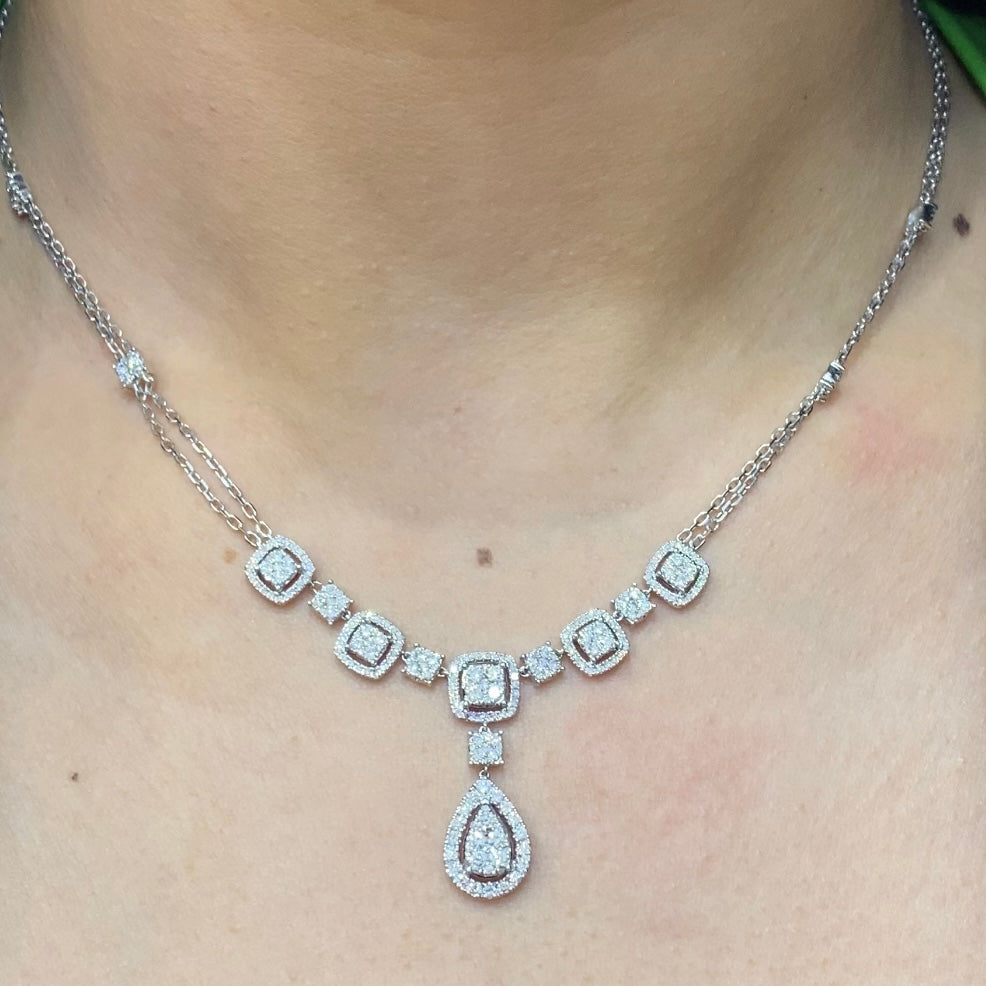 14K White Gold 1.61ct Diamonds Necklace NK112595-002 , ISSJ