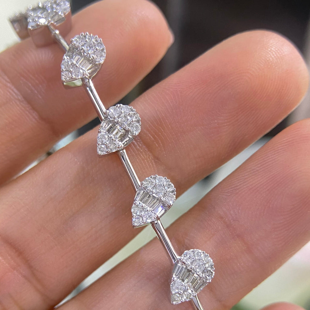 14K White Gold 2.65ct Diamond Bracelet SI F-G DB081 ISEJ