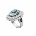 18K White Gold Aquamarine, Sapphire & Diamond Ring CDR006 NTJJ