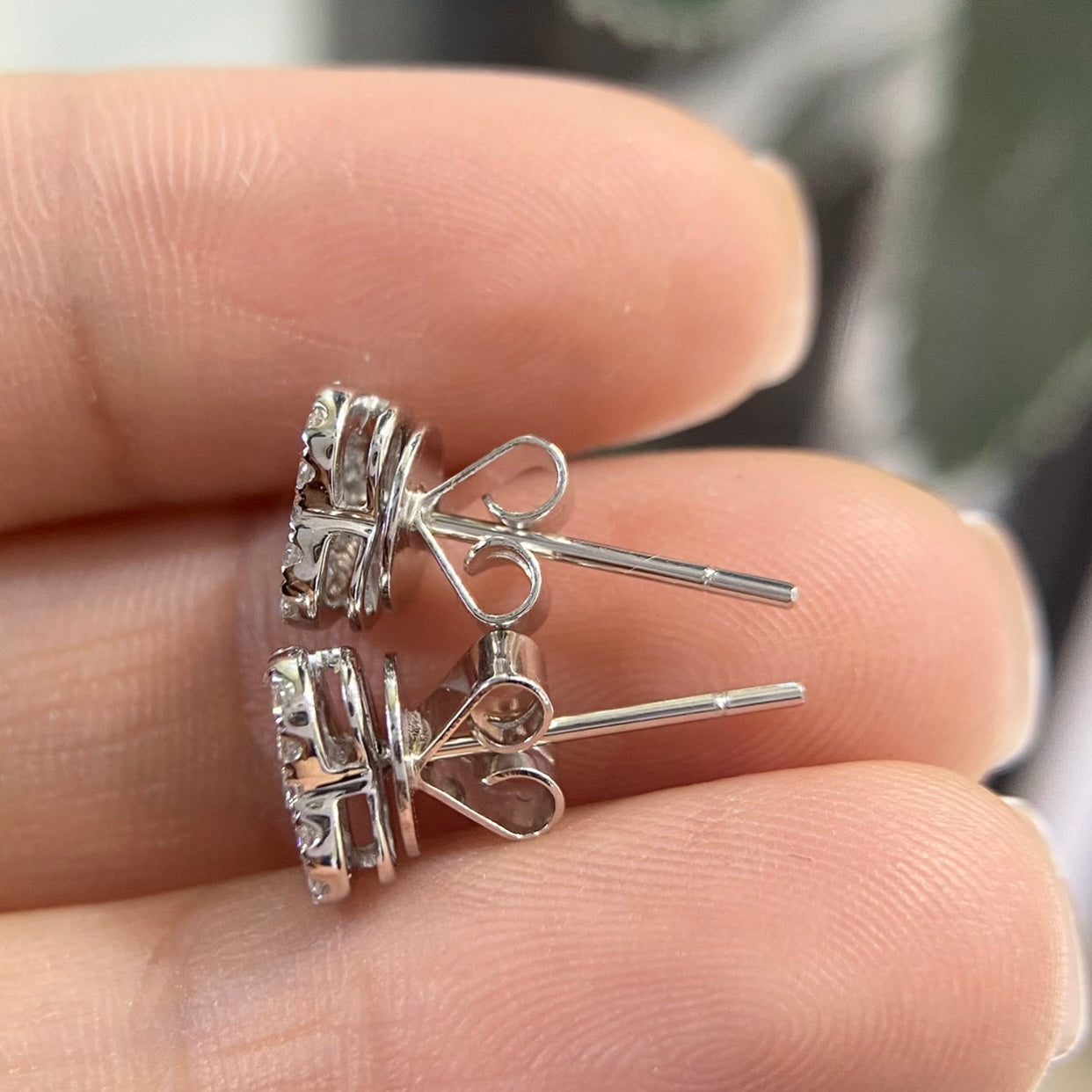 14K White Gold Heart Shape Diamond Stud Earrings 0.45CT – PJE477-13014 TLT
