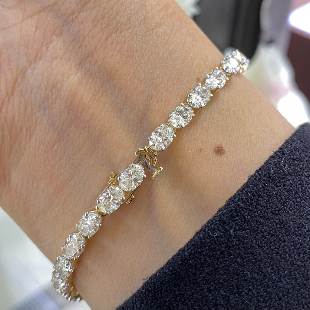 14K Yellow Gold Oval Cut Diamond Bracelet with 9.38CT Diamonds DB0072 LEJJ