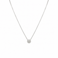 14K White Gold Bezel-Set Round Diamond Pendant Necklace – 0.66 CT DP009 STJ
