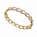 18K Yellow Gold Diamond Link Bangle Bracelet – 2.05ct Round Diamonds DBAN028 GTTJ