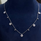 18Kt White Gold Necklace with 1.10ct total in round cut Natural diamonds . WF-138185-1 IJJJ