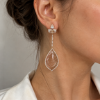 18K Rose Gold Rose Quartz & Diamond Drop Earrings 2.30CT Diamonds – 2.30 CT COLER01 ITTJ