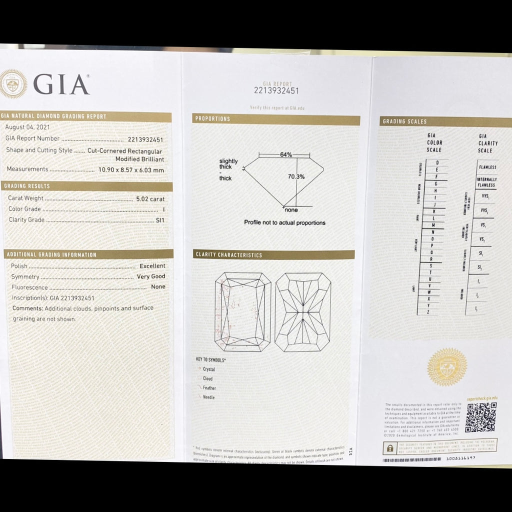 14K White Gold Three-Stone Diamond Ring with GIA Certified 5.02CT Center Diamond & 1.33CT Side Diamonds I/SI1 | RADER015 ZESZJ