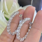 14K White Gold Oval Diamond Hoop Earrings – 5.50CT DIER0122 NAJJ
