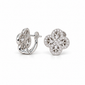 14K White Gold 0.89 Ct Diamond Floral Earrings