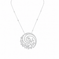 18K White Gold 4.19 CTW Natural Diamond Pendant Necklace – 17.5” DN0068 NZTJ NTJ