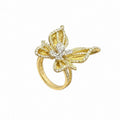 18K Yellow Gold Diamond Butterfly Ring – 1.65CT Total Diamonds IZJJ
