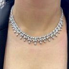 18K White Gold Diamond Necklace with 23.77ct natural Diamonds ,G color, VS2-SI1 Clarity. GA,TJJ