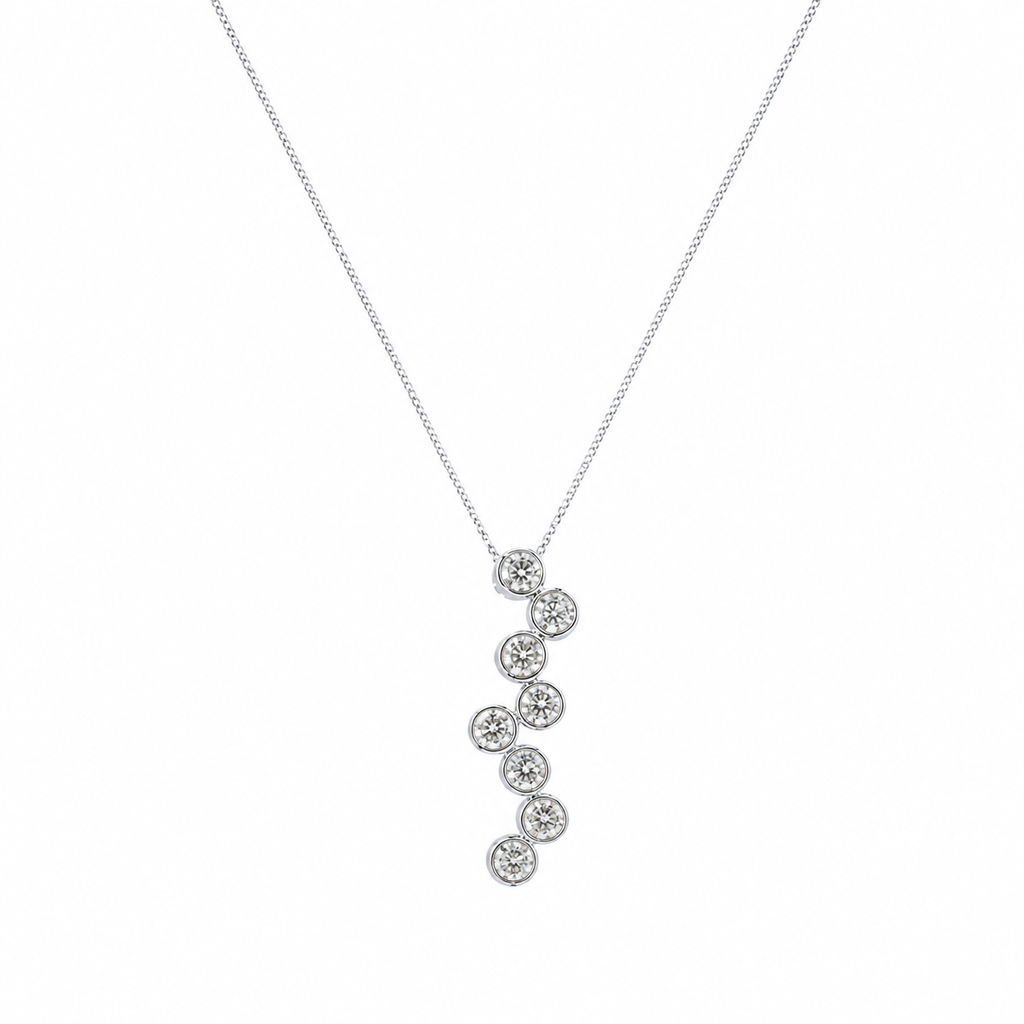 14K White Gold Diamond Necklace – 1.28 CT Diamonds IIJJ