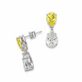 14K White Gold 6.65CT Lab Grown Yellow & White Diamond Drop Earrings ER00028 ITJJ