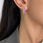 18K Rose Gold 2.81CT Pink Sapphire & 0.44CT Diamond Earrings SDER030 IZSJ