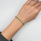 18K Yellow Gold 5.60 Ct Emerald & 0.74 Ct Diamond Bracelet EMDB012 NIZJ