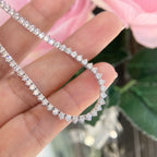 14K White Gold Natural Diamond Tennis Necklace – 6.51CT F-G/SI1 | PJN5293BWG
