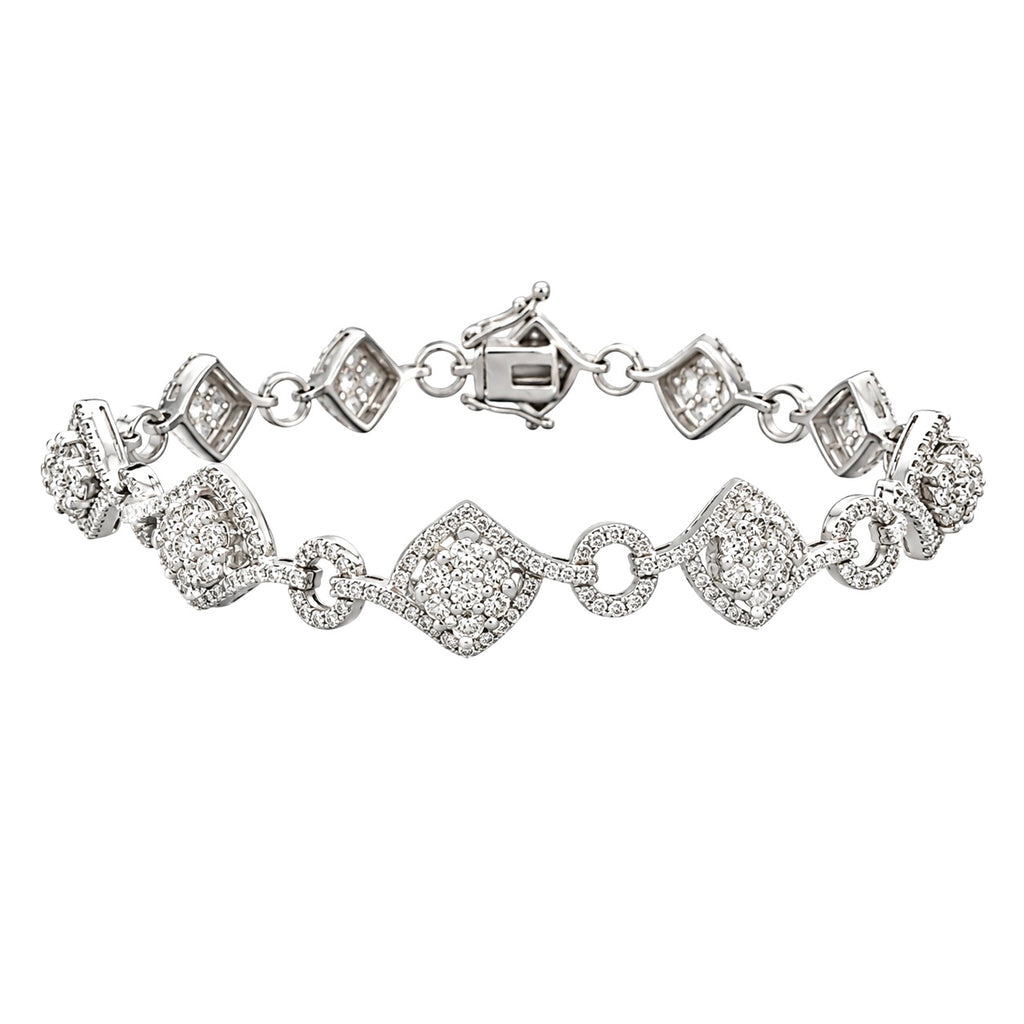 14K White Gold Diamond Bracelet – 3.04 CT DB037 GJJJ