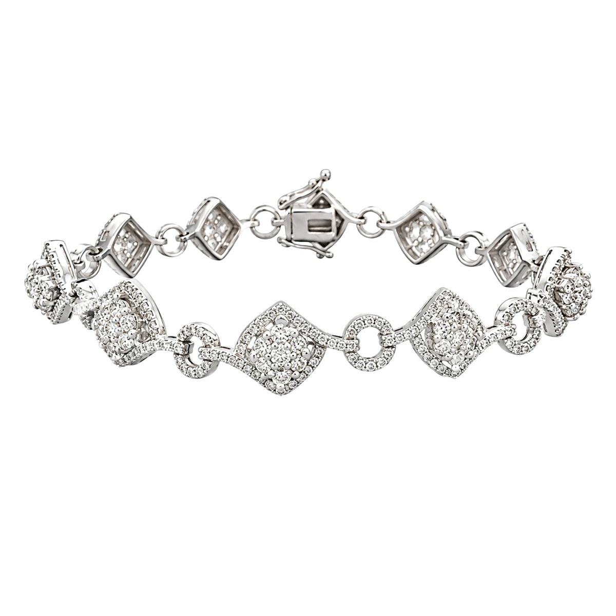 14K White Gold Diamond Bracelet – 3.04 CT DB037 GJJJ
