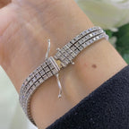 14K White Gold Three-Row Diamond Tennis Bracelet – 8.60 CT Natural Diamonds DB004 ASTJ