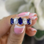 14K White Gold Sapphire & Diamond Ring – 1.72CT Sapphires / 0.98CT Diamonds | SDR031