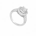18K White Gold 1.68CT Diamond Ring with 0.73CT Princess-Cut Diamond PRER019 ITAJ