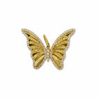 14K Yellow Gold Diamond Butterfly Pendant – 0.30 CT
