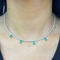 18K White Gold Emerald & Diamond Necklace – 1.70CT Emerald / 1.40CT Diamonds | EMDN014