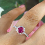 18K White Gold Ruby & Diamond Ring – 1.32CT Ruby | RDR005
