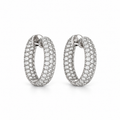 14K White Gold 3.26 CT Diamond Inside-Out Hoop Earrings