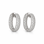 14K White Gold 3.26 CT Diamond Inside-Out Hoop Earrings
