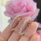 14K Rose Gold Diamond Oval Hoop Earrings – 4.50CT | DIER071 N,IJJ