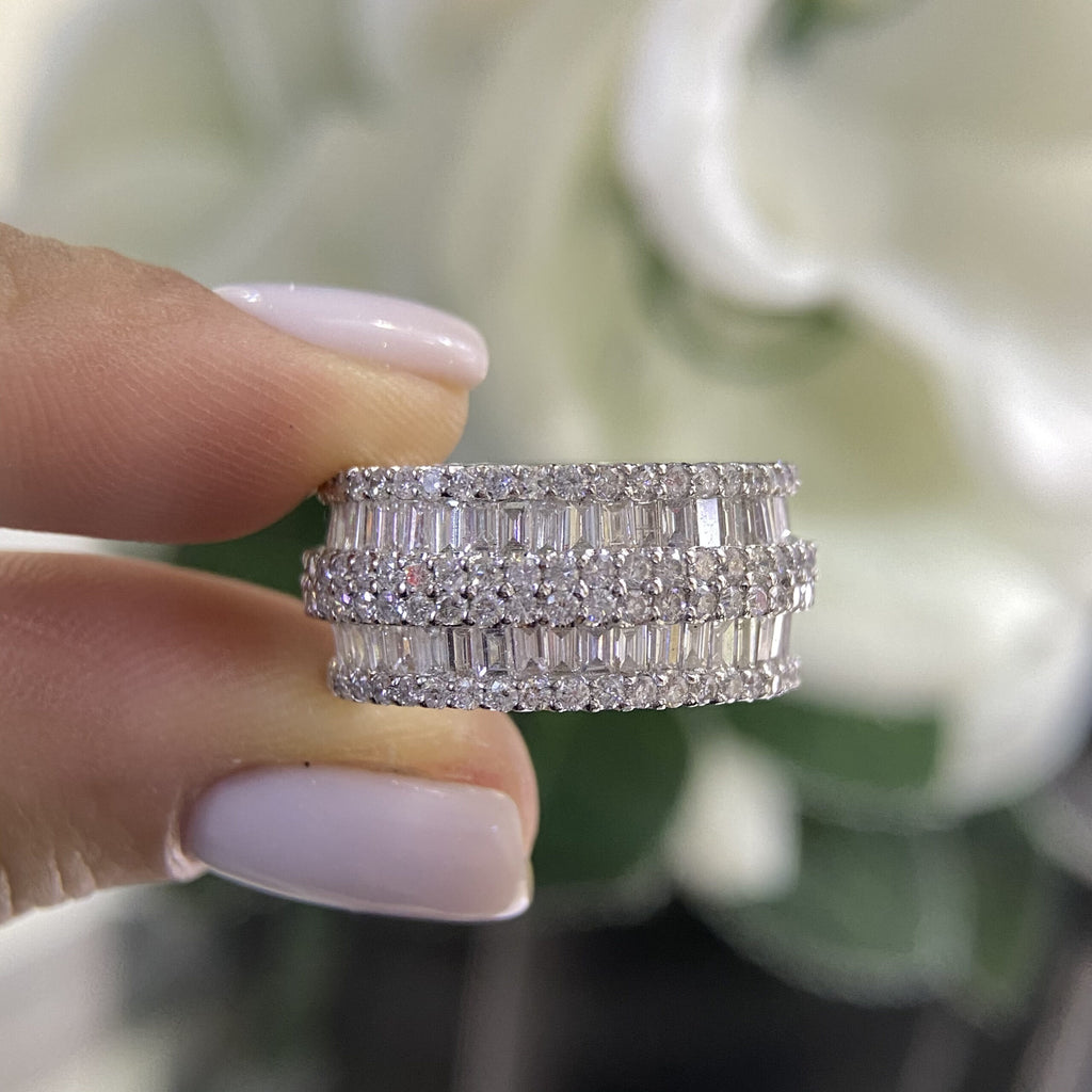 18K White Gold Diamond Eternity Ring – 5.80CT Total Diamonds | WB101