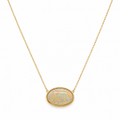 14K Yellow Gold Oval Opal Pendant Necklace – 19.94ct COLN0025 ITJJ
