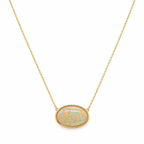 14K Yellow Gold Oval Opal Pendant Necklace – 19.94ct COLN0025 ITJJ